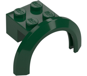 LEGO Dark Green Mudguard Brick 2 x 2 with Wheel Arch  (50745)