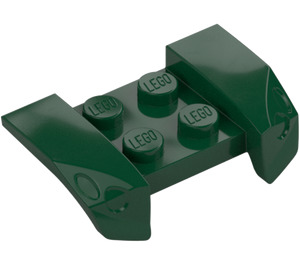 LEGO Dark Green Mudguard Plate 2 x 4 with Overhanging Headlights (44674)