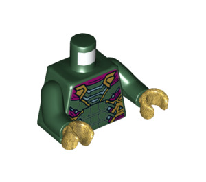 LEGO Mørkegrøn Mysterio med Mørkegrøn Dragt og Gennemsigtig Hjelm Minifig Torso (973 / 76382)