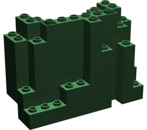 LEGO Dark Green Panel 4 x 10 x 6 Rock Rectangular (6082)