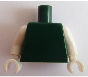 LEGO Dark Green Plain Minifig Torso with White Arms and White Hands (76382 / 88585)