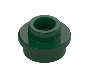 LEGO Verde scuro Piastra 1 x 1 Rotondo con Bottoncino aperto (28626 / 85861)