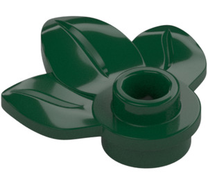 LEGO Vert Foncé assiette 1 x 1 avec 3 Plante Feuilles (32607)