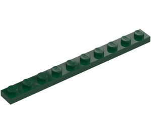 LEGO Dark Green Plate 1 x 10 (4477)