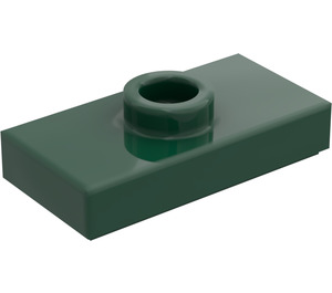 LEGO Dark Green Plate 1 x 2 with 1 Stud (with Groove) (3794 / 15573)