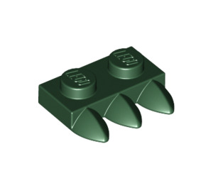 LEGO Vert foncé assiette 1 x 2 avec 3 Les dents (15208)