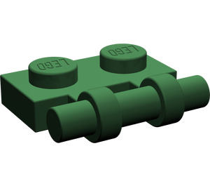 LEGO Vert foncé assiette 1 x 2 avec Manipuler (Open Ends) (2540)