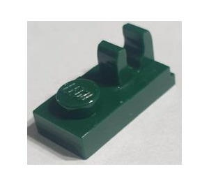 LEGO Verde scuro Piastra 1 x 2 con Superiore Clip con spazio (92280)