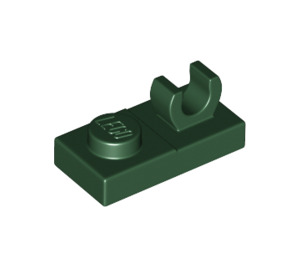 LEGO Dark Green Plate 1 x 2 with Top Clip without Gap (44861)
