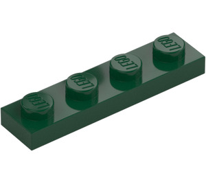 LEGO Donkergroen Plaat 1 x 4 (3710)