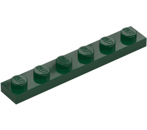 LEGO Donkergroen Plaat 1 x 6 (3666)