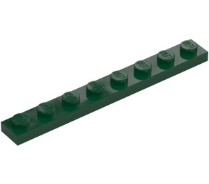 LEGO Verde scuro Piastra 1 x 8 (3460)