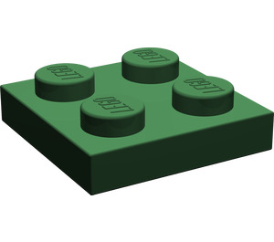 LEGO Donkergroen Plaat 2 x 2 (3022 / 94148)