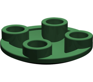 LEGO Dark Green Plate 2 x 2 Round with Rounded Bottom (2654 / 28558)