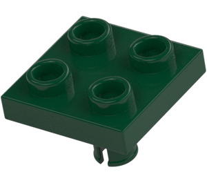 LEGO Verde oscuro Placa 2 x 2 con Parte inferior Pin (Sin agujeros) (2476 / 48241)