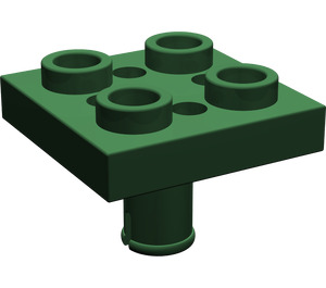 LEGO Dark Green Plate 2 x 2 with Bottom Pin (Small Holes in Plate) (2476)