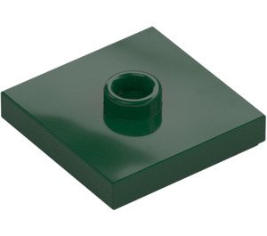 LEGO Mørk grønn Plate 2 x 2 med Rille og 1 Senter Knott (23893 / 87580)