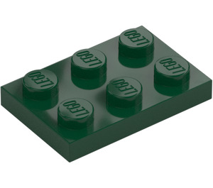 LEGO Donkergroen Plaat 2 x 3 (3021)