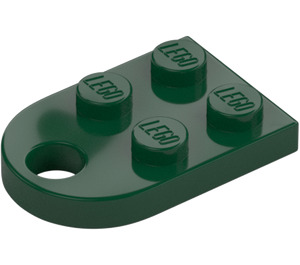 LEGO Dark Green Plate 2 x 3 with Rounded End and Pin Hole (3176)