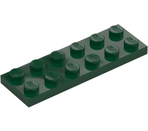 LEGO Donkergroen Plaat 2 x 6 (3795)