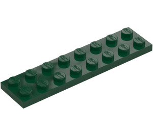 LEGO Donkergroen Plaat 2 x 8 (3034)