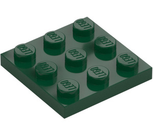 LEGO Ciemnozielony Płytka 3 x 3 (11212)