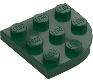 LEGO Donkergroen Plaat 3 x 3 Rond Hoek (30357)