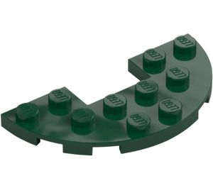 LEGO Dark Green Plate 3 x 6 Round Half Circle with Cutout (18646)