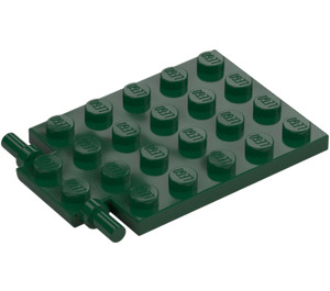 LEGO Dunkelgrün Platte 4 x 6 Trap Tür Flaches Scharnier (92099)