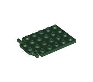 LEGO Vert foncé assiette 4 x 6 Trap Porte Charnière plate (92099)