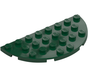 LEGO Dark Green Plate 4 x 8 Round Half Circle (22888)