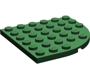 LEGO Dark Green Plate 6 x 6 Round Corner (6003)