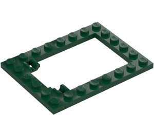 LEGO Tmavě zelená Deska 6 x 8 Trap Dveře Rám Zápustné držáky kolíků (92107)