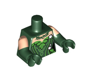 LEGO Mørkegrøn Poison Ivy med Mørkegrøn Dragt Minifig Torso (973 / 16360)