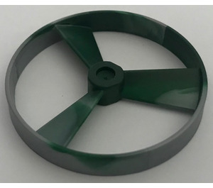 LEGO Dark Green Rotor with Marbled Pearl Light Grat Ring without Code on Side (50899 / 52232)