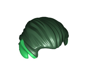 LEGO Dunkelgrün Kurz Haar Swept Der Rücken mit Green Pointed Ohren (21949)