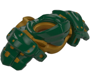 LEGO Dark Green Shoulder Armor and Face Mask with Pearl Gold Scabbard (4923)