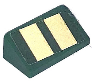 LEGO Dark Green Slope 1 x 2 (31°) with Two golden stripes Sticker (85984)
