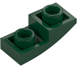 LEGO Dark Green Slope 1 x 2 Curved Inverted (24201)