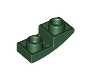 LEGO Dark Green Slope 1 x 2 Curved Inverted (24201)