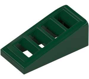 LEGO Dark Green Slope 1 x 2 x 0.7 (18°) with Grille (61409)