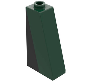 LEGO Dark Green Slope 1 x 2 x 3 (75°) with Black Triangle (Left Side) Sticker with Hollow Stud (4460)