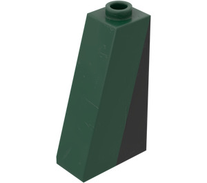 LEGO Dark Green Slope 1 x 2 x 3 (75°) with Black Triangle (Right Side) Sticker with Hollow Stud (4460)