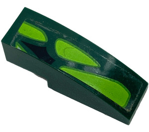 LEGO Dark Green Slope 1 x 3 Curved with Black Scale and 4 Lime Scales Right Sticker (50950)