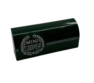 LEGO Verde scuro Pendenza 1 x 4 Curvo con Due Bianco Lines con 'MINI COOPER' logo (Model Destra) Adesivo (15923)