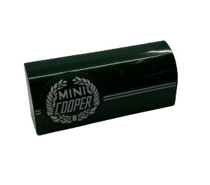 LEGO Dark Green Slope 1 x 4 Curved with Two White Lines with 'MINI COOPER' Logo (Model Right) Sticker (15923)