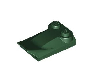 LEGO Dark Green Slope 2 x 3 x 0.7 Curved with Wing (47456 / 55015)