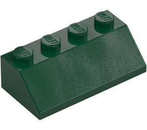 LEGO Dark Green Slope 2 x 4 (45°) with Rough Surface (3037)