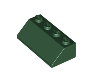LEGO Vert foncé Pente 2 x 4 (45°) avec surface rugueuse (3037)