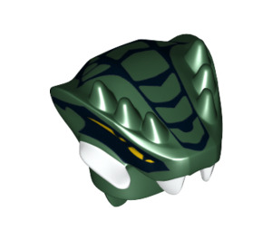 LEGO Dark Green Snake Head with Black Scales (14390)